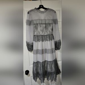 BCBG Lace-Paneled Tulle Dress. #12